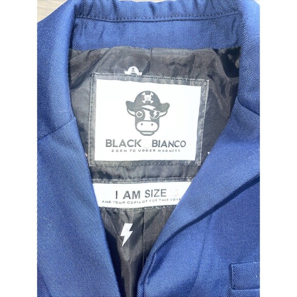 Boys 10 Black n Bianco navy Blazer, 2 button front, buttons on sleeve - Picture 2 of 8
